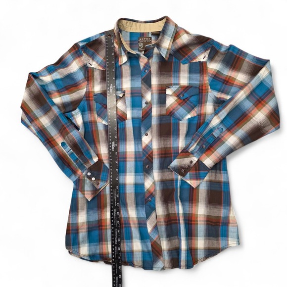 Vintage Roper Plaid Women Size Large Western  Pearl Snap Shirt - Picture 5 of 8